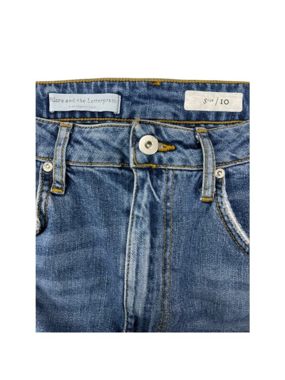 Anthropologie Pilcro and the Letterpress Asymmetrical Midi Denim Skirt - Picture 3 of 5